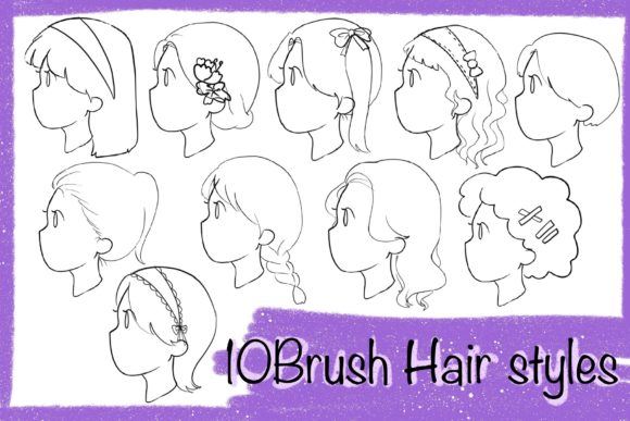 Mastering Digital Hair Design with 10 Brushes Girl Hair Style Procreate