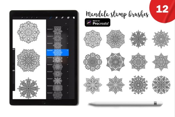 Procreate Mandala 12 Stamp Brushes Boho: A Creative Toolkit for Digital Artists