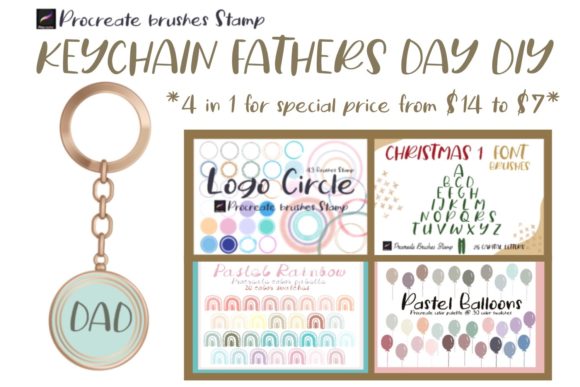Procreate Stamp Brushes for Father's Day