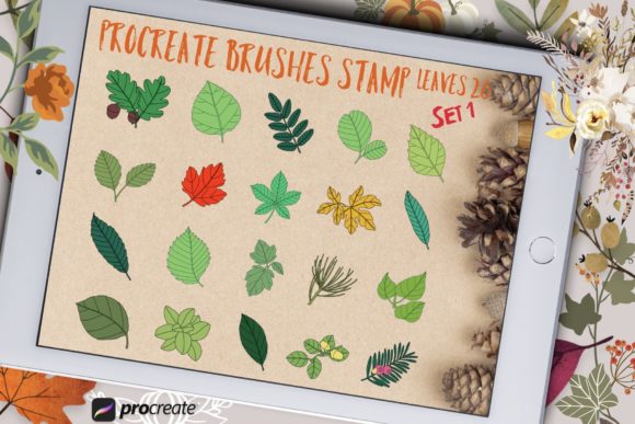 Procreate Stamp Leaves Set 1 Guide