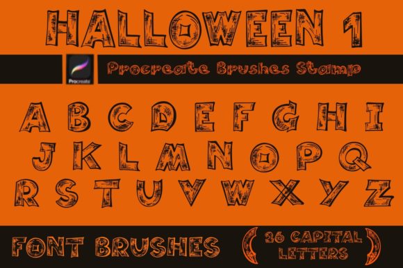 Unlocking Spooky Creativity with Procreate Brushes Stamp Halloween 1 Font